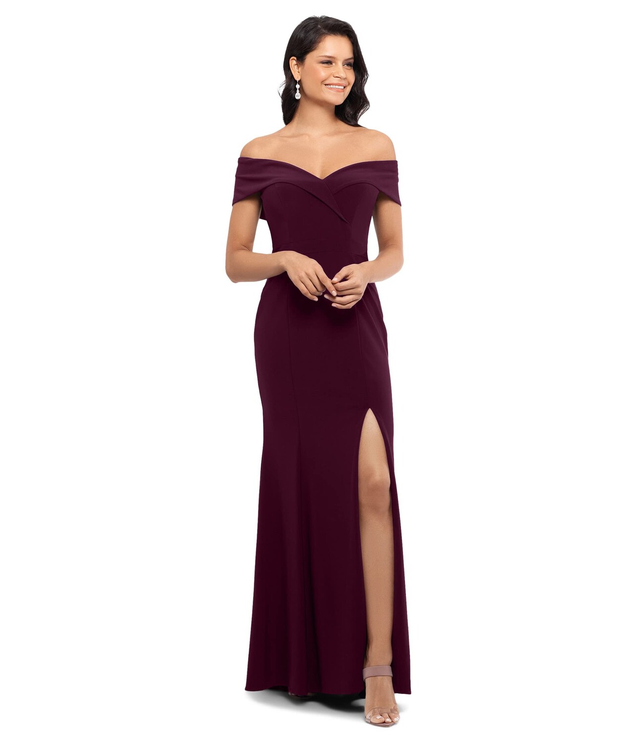 

Платье XSCAPE, Long Over-the-Shoulder Dress