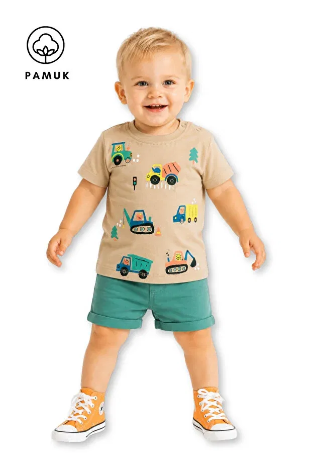 Детская футболка для мальчиков с принтом Car Difa Kids, Beige