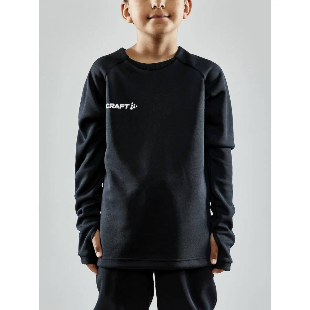 Детский лонгслив с длинным рукавом Evolve Crew Neck Jr Craft, Schwarz — фото 3