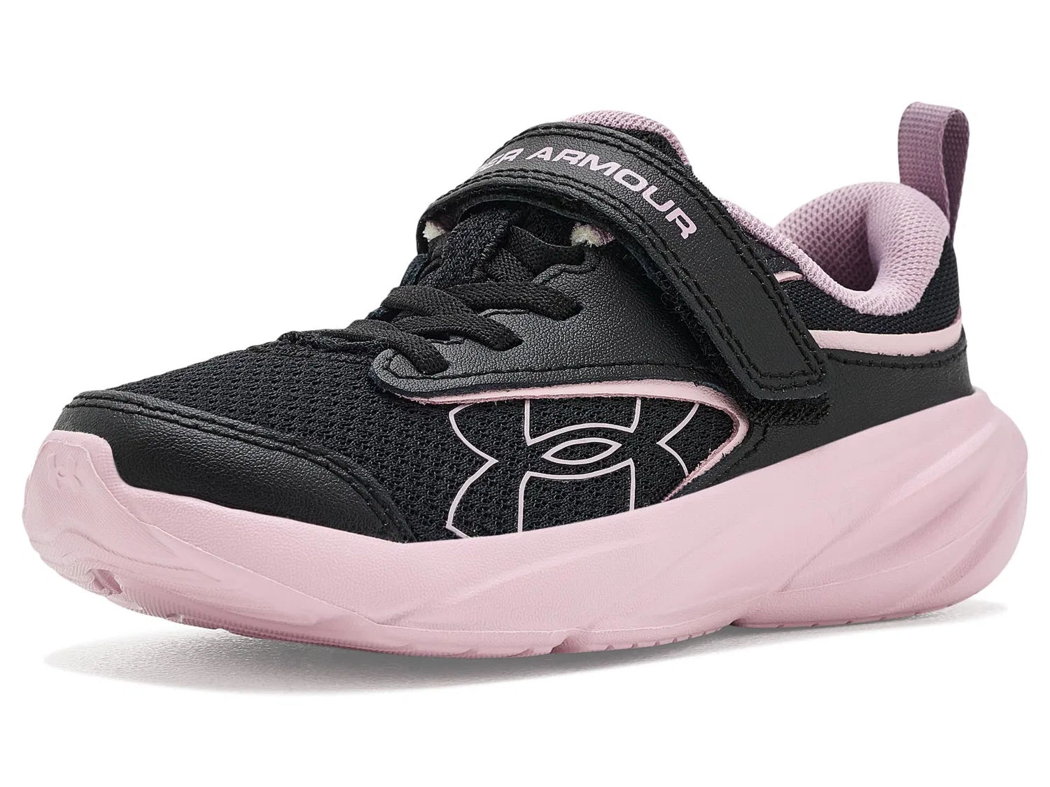 Детские кроссовки Pre School Surge 5 с альтернативной застежкой (для малышей) Under Armour Kids, Black/Prime Pink/Mauve Pink