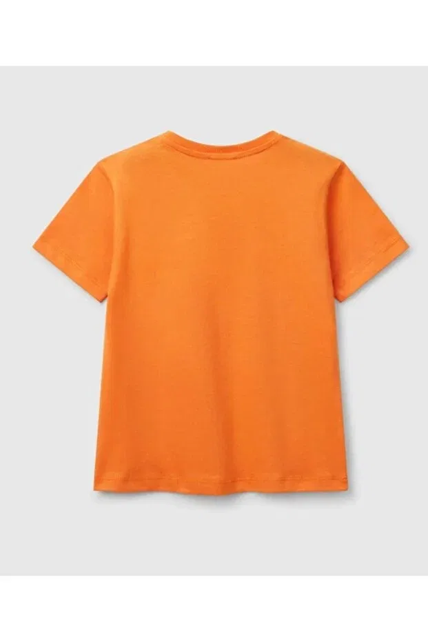Детская футболка с коротким рукавом для мальчиков United Colors Of Benetton, Orange — фото 2