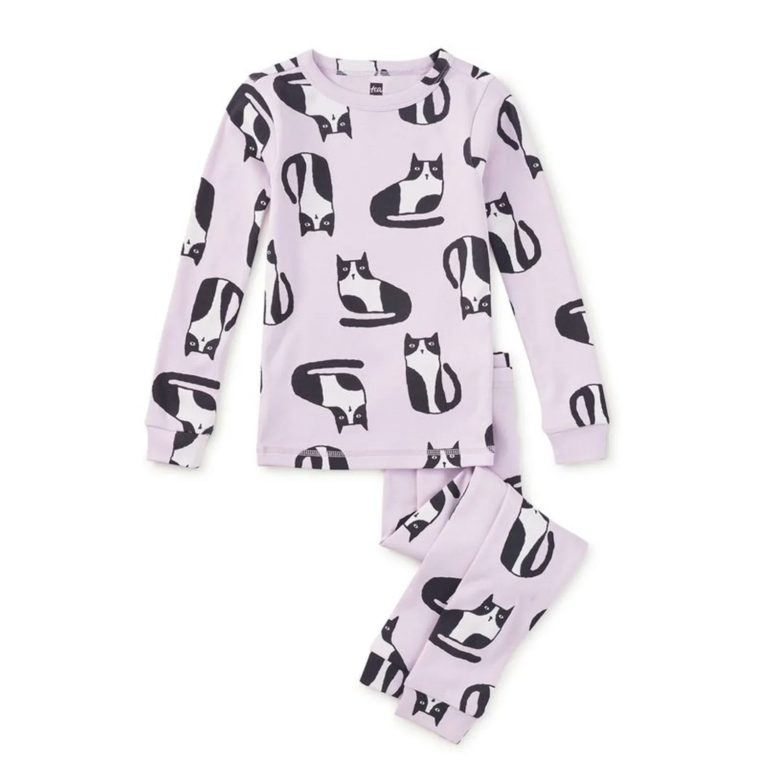 Детский комплект пижамы с принтом Goodnight Pajama Set Tea Collection, Catnap