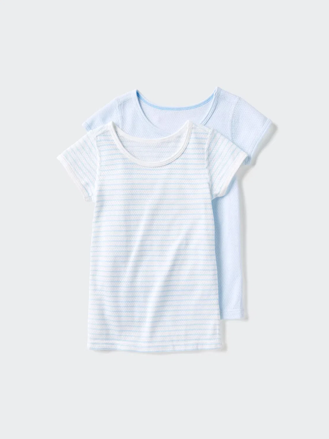 Футболки Uniqlo, комплект из двух штук, сетчатые хлопковые, светло-голубой