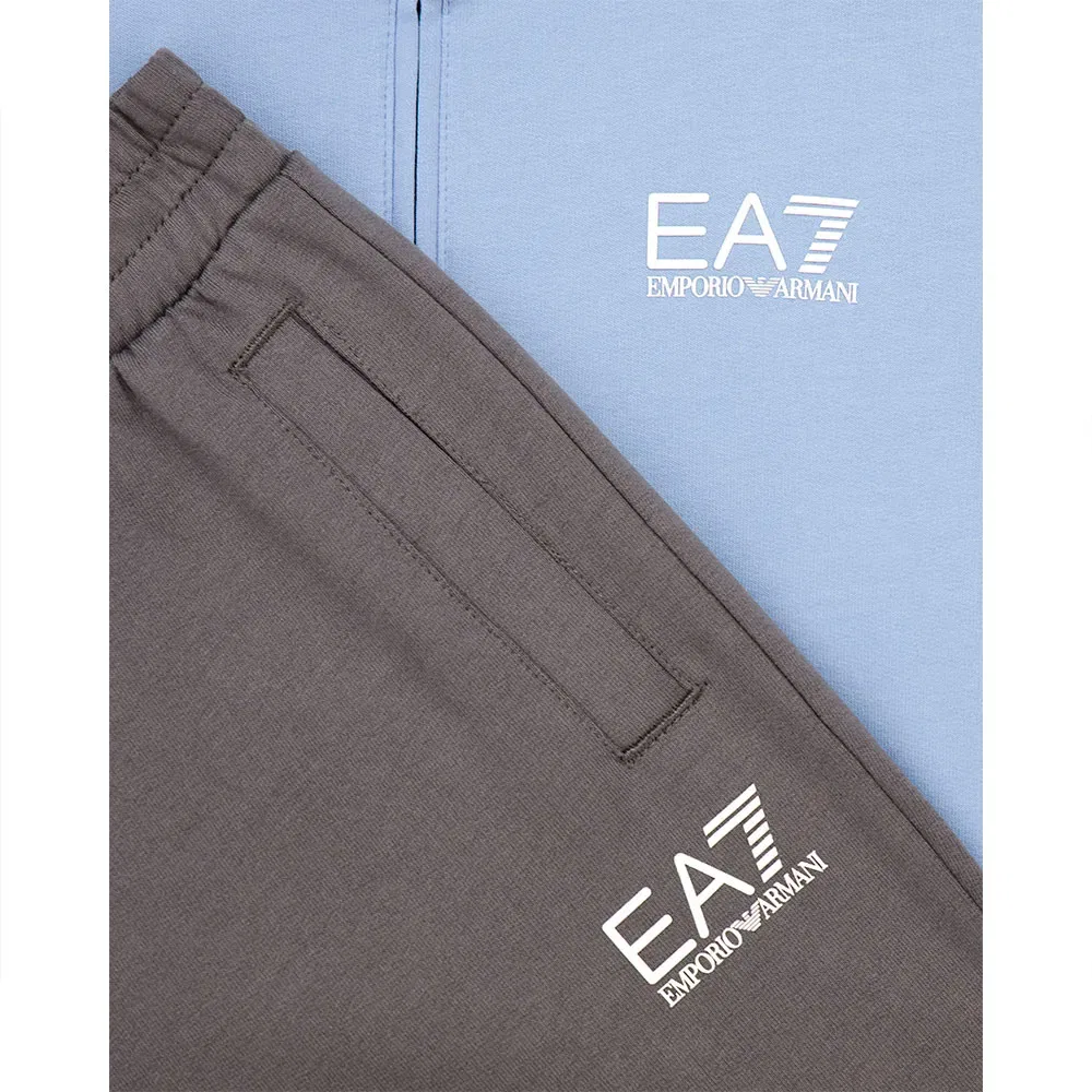 Детский спортивный костюм из хлопка EA7 EMPORIO ARMANI, Grey — фото 3