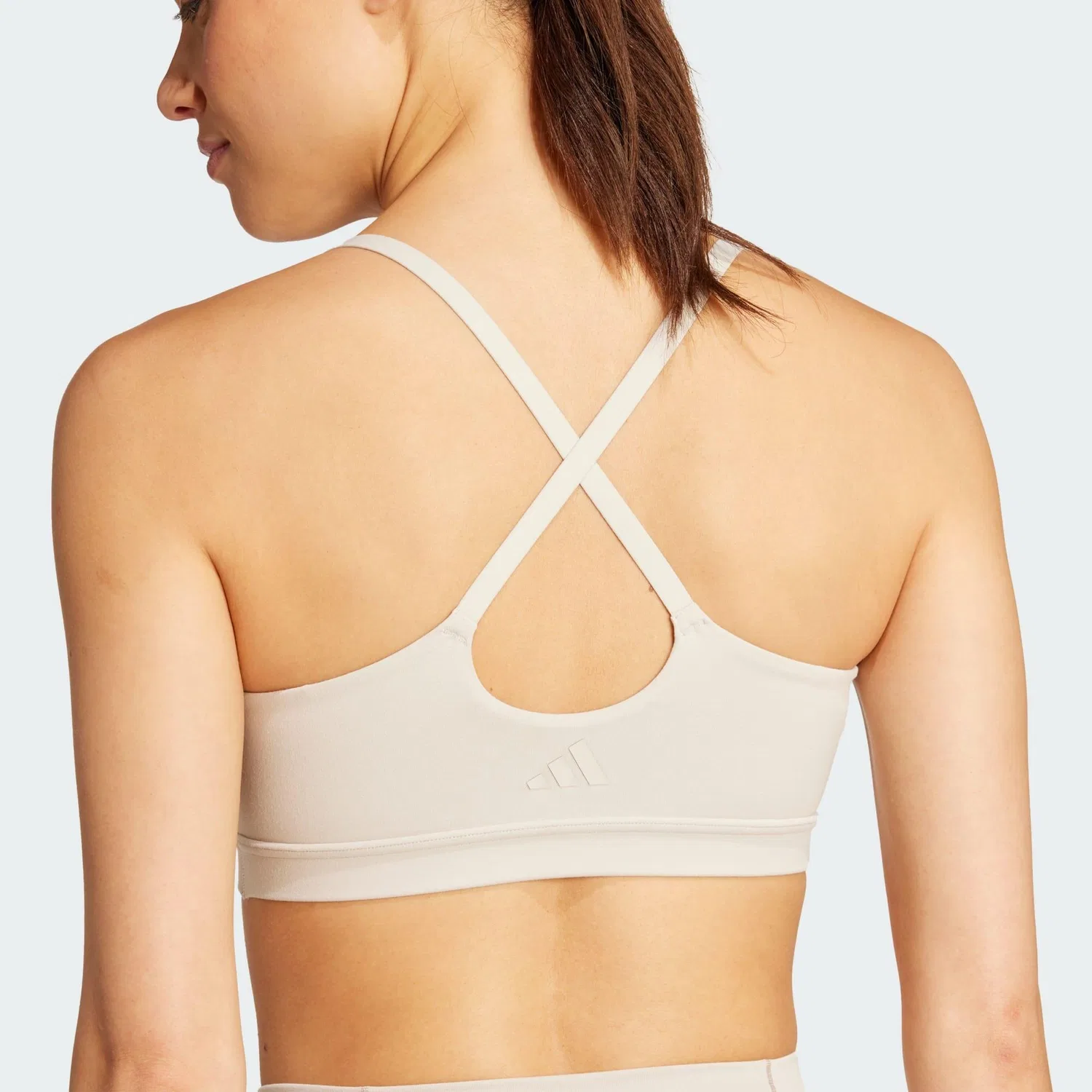 Женский спортивный бюстгальтер с легкой поддержкой All Me Light Support Adidas, Beige — фото 4