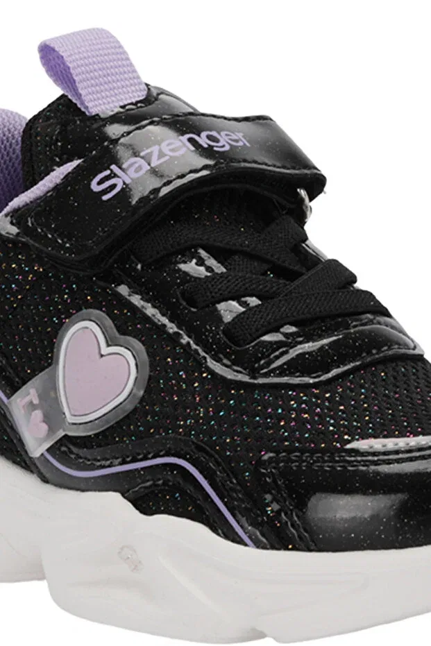 Детские туфли для девочек с коротким каблуком Slazenger, Black / Purple — фото 4