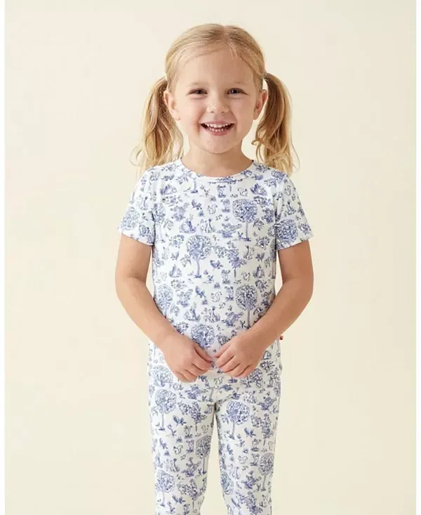Детский комплект пижам для девочек из бамбука Petite Hailey, Blue French — фото 2