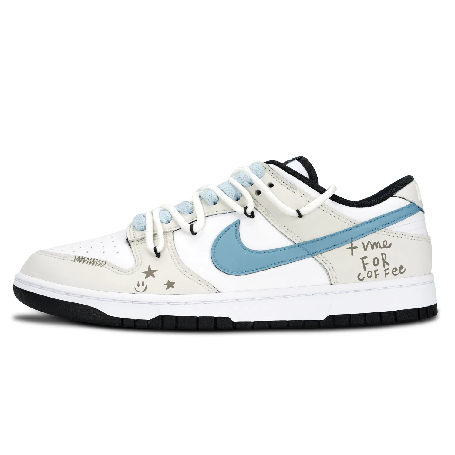 Детские кроссовки-скейтборд низкие Nike Dunk Retro Бежево-Голубые
