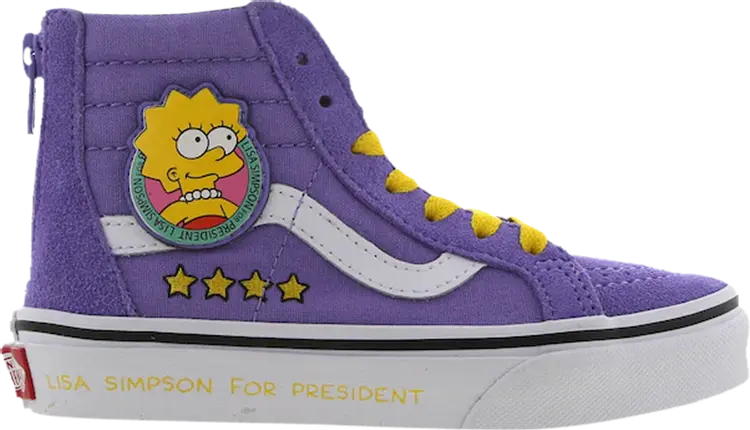 

Кеды Vans The Simpsons x Sk8-Hi Zip Kids Lisa 4 Prez, фиолетовый