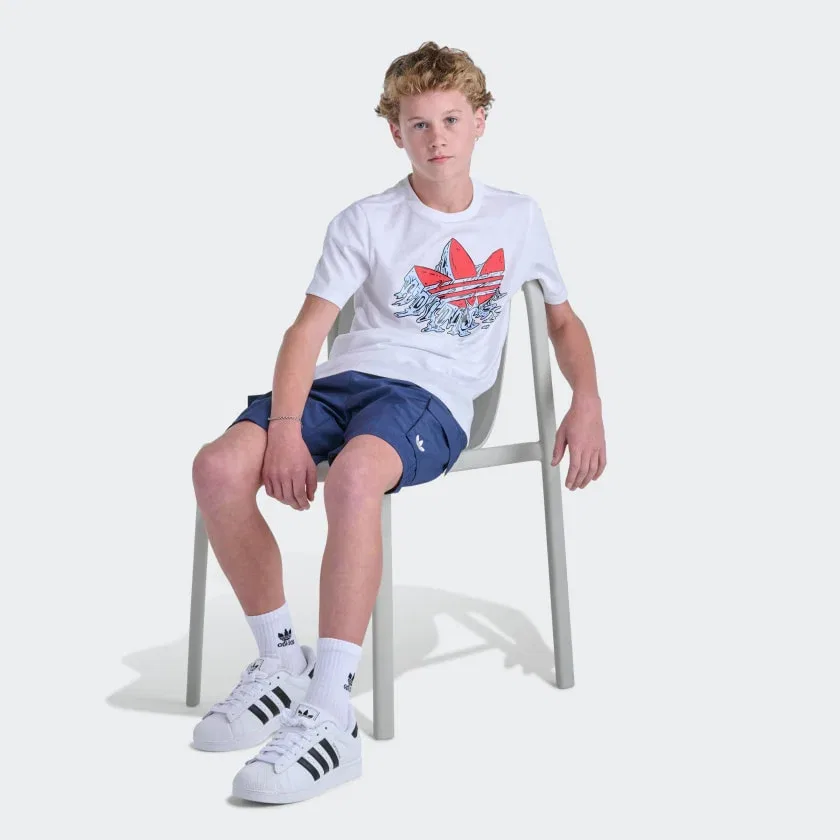 Детские шорты карго с поясом на шнурке Woven OG Cargo adidas, Night Indigo — фото 4