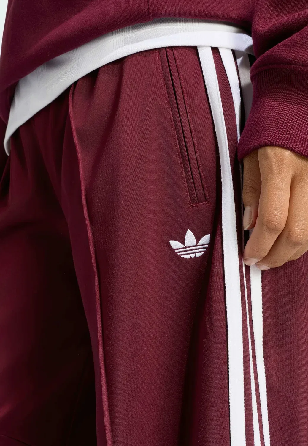 Брюки Firebird в форме бочки - спортивные штаны Adidas Originals, Maroon — фото 3
