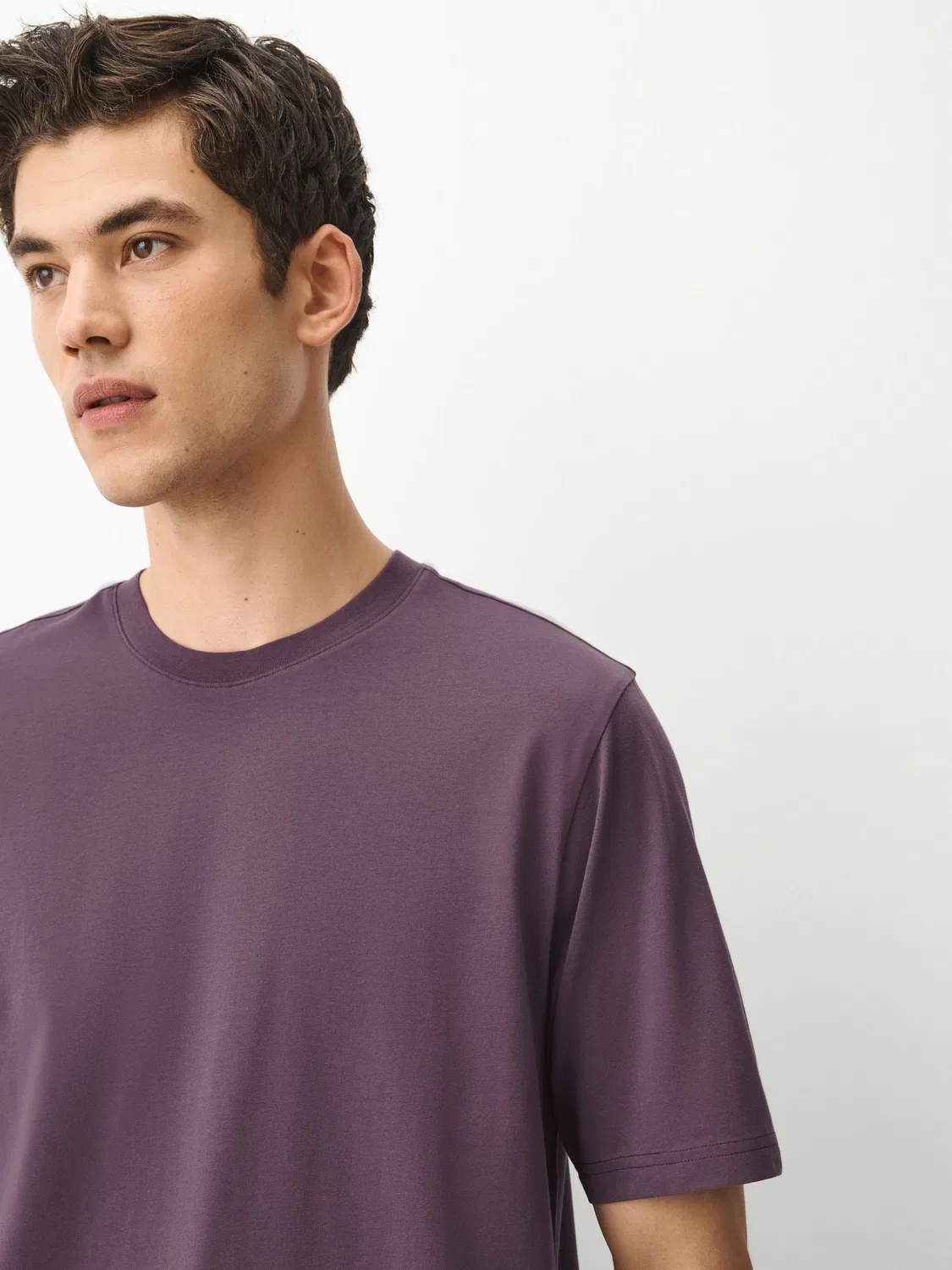 Next Хлопковая футболка обычного кроя с круглым вырезом Purple Grape Essential — фото 4