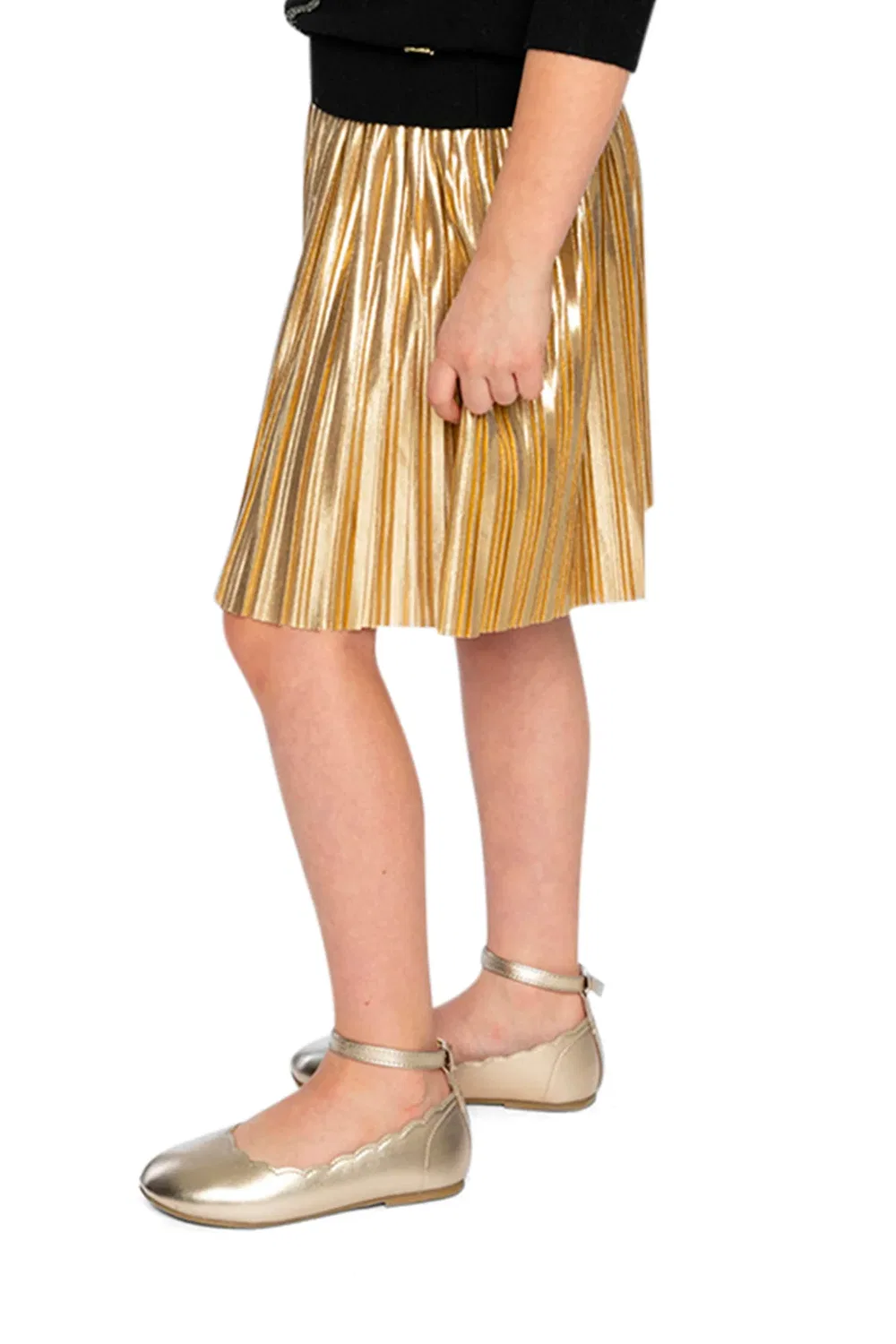 Детская юбка плиссе с блестящей отделкой Skirt Gold Deux par Deux, Gold — фото 3