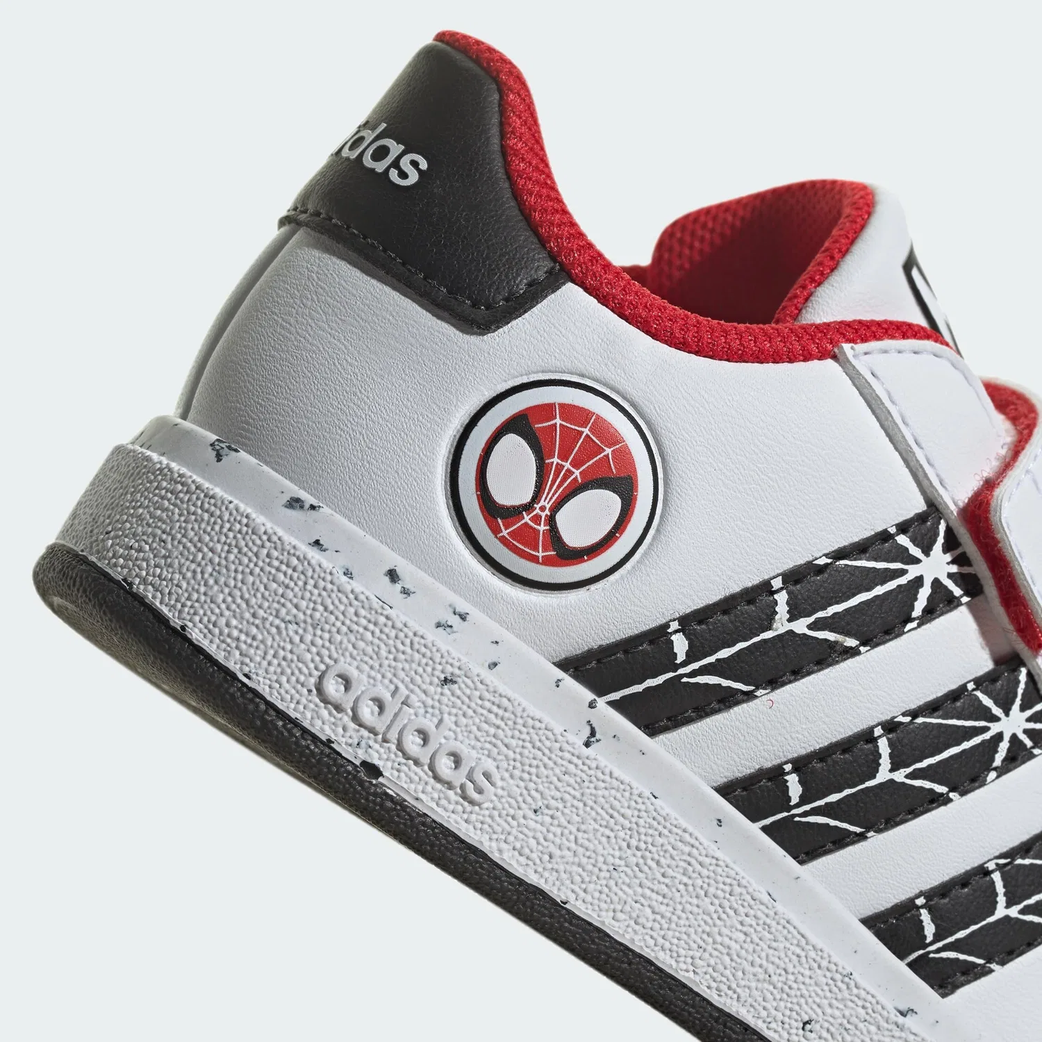 Детские кроссовки на липучках Grand Court Spider-man Cf I Adidas, Ftwr White Core Black Better Scarlet — фото 4