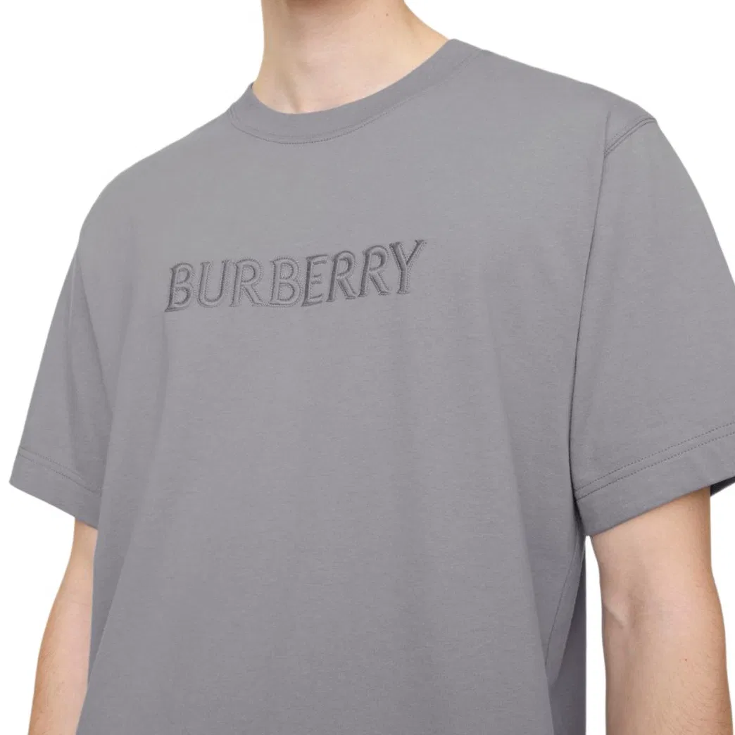 Футболка Burberry с круглым вырезом, мужская, серый — фото 4