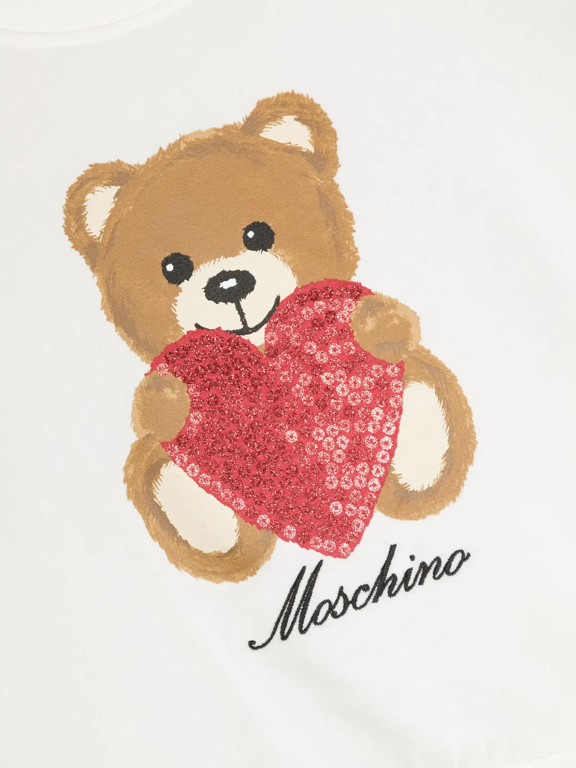 Свитшот с принтом Медвежонка Moschino, белый — фото 2