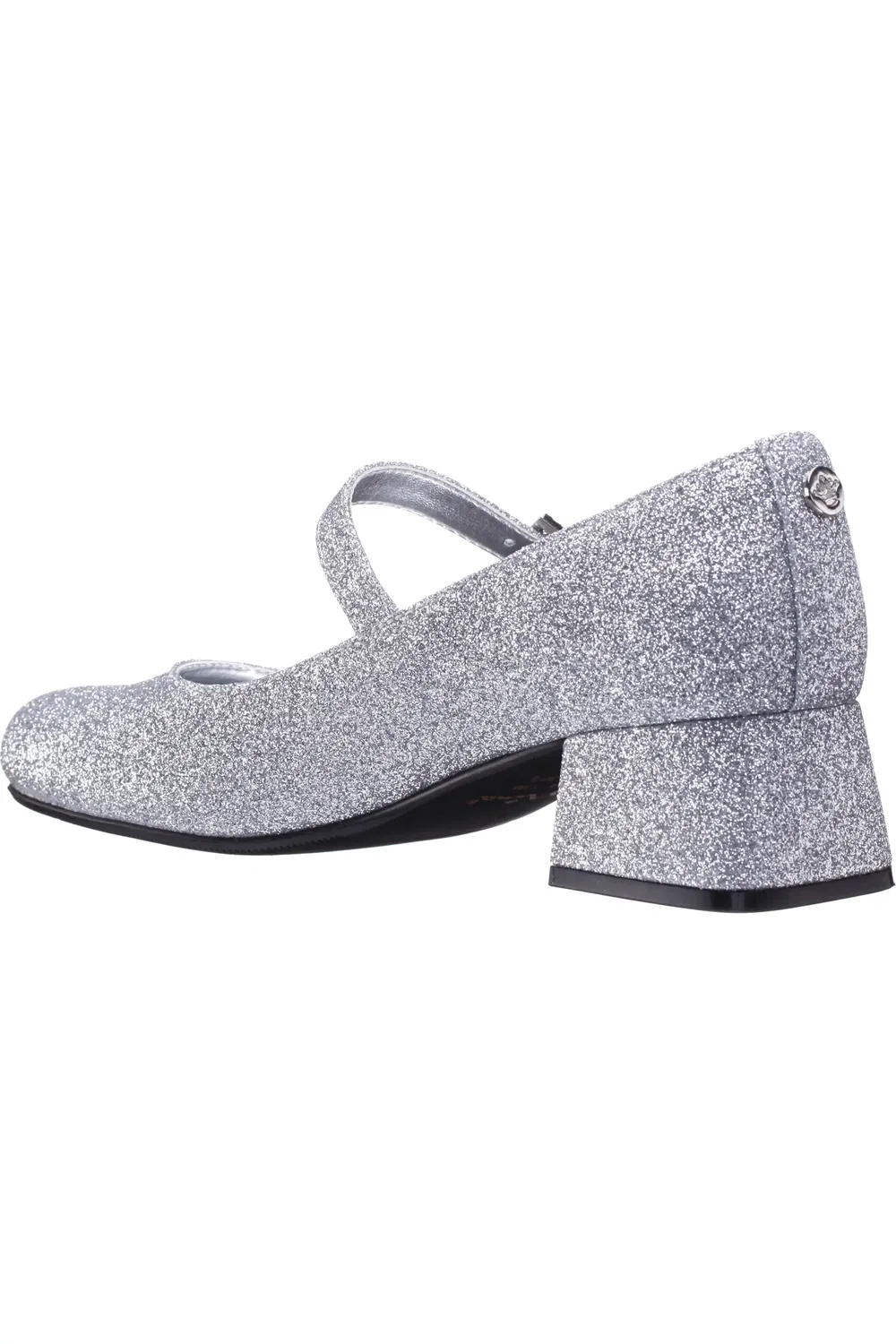 Детские туфли Мэри Джейн с блочным каблуком Mila Nina, Silver Baby Glitter — фото 2
