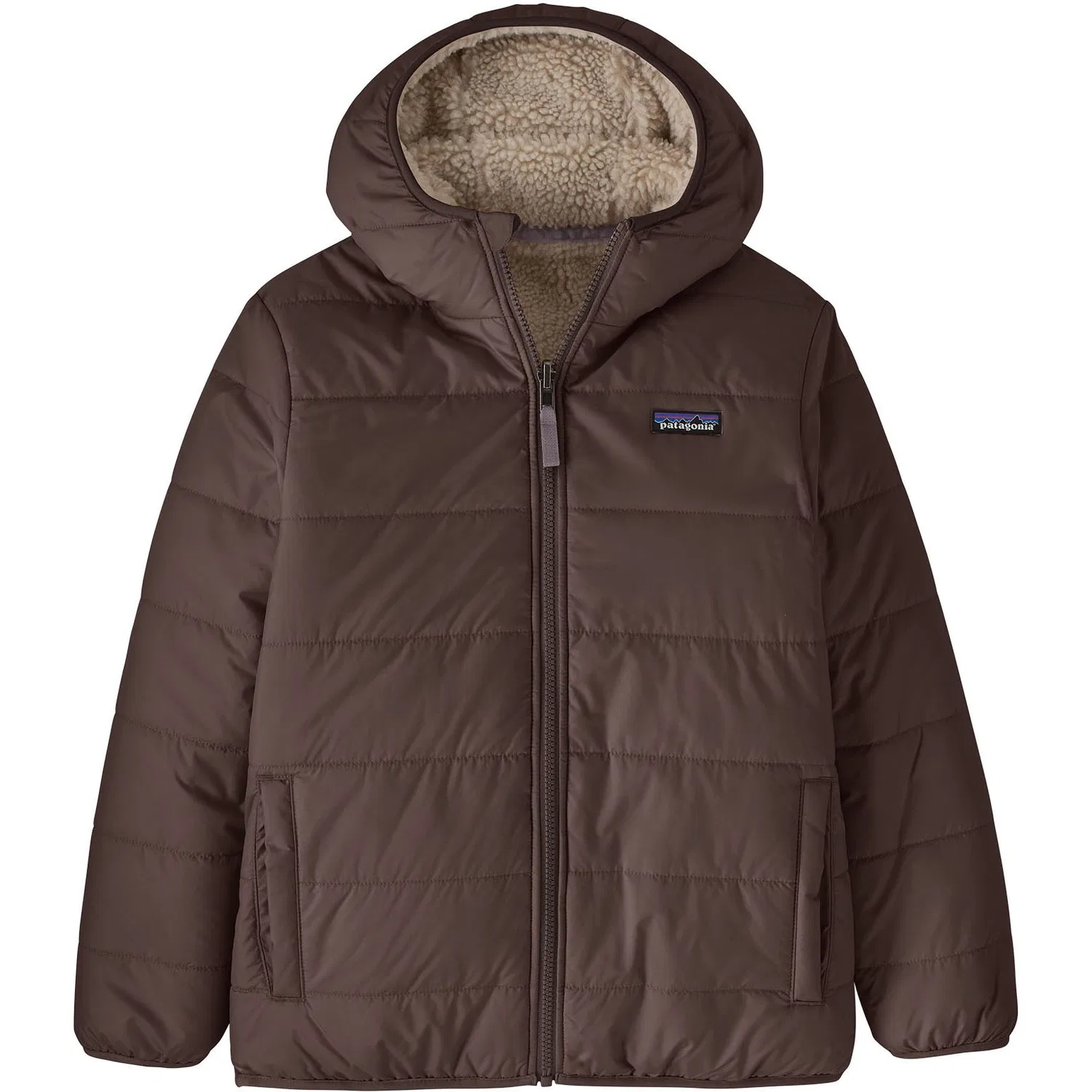 Детский двусторонний утепленный худи с капюшоном Reversible Ready Freddy, Patagonia, Den Brown — фото 2