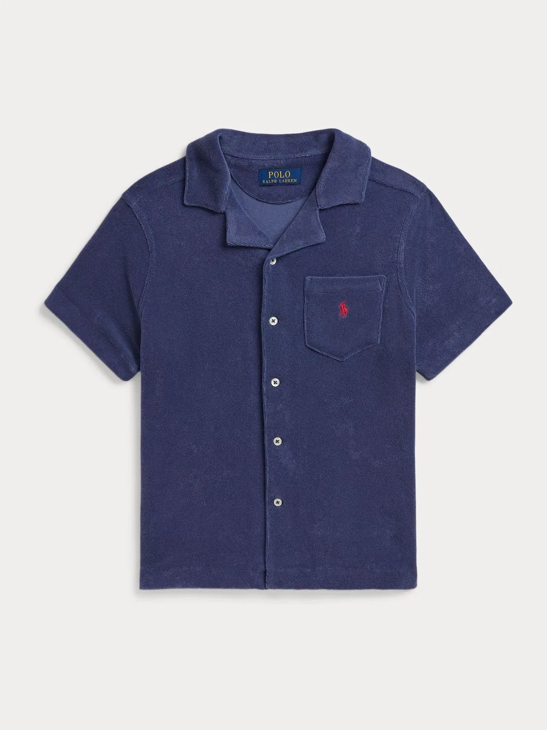 Рубашка с отложным воротником из махровой ткани Polo Ralph Lauren, синий — фото 4
