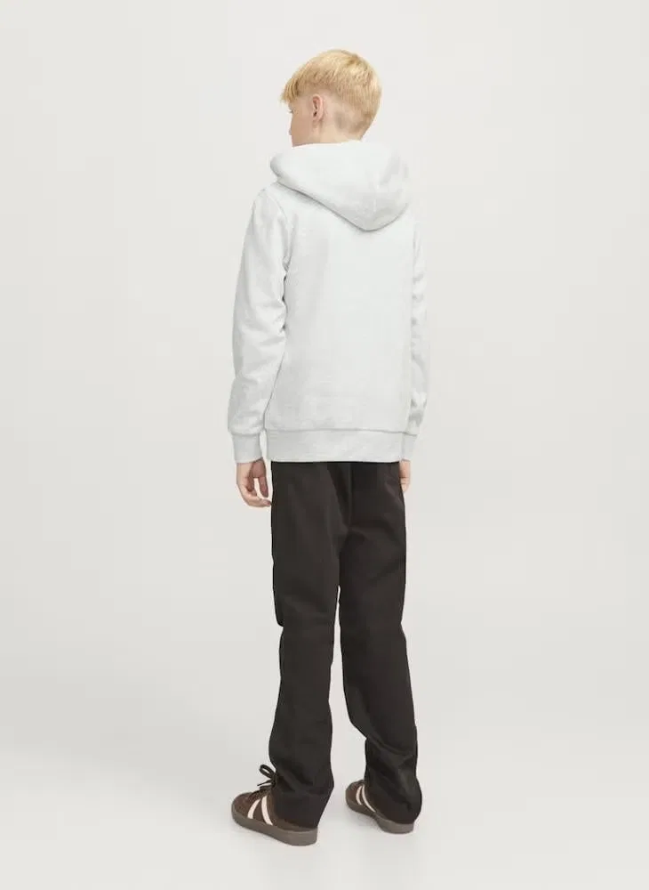 Худи с логотипом varsity, свободный крой, Jack & Jones Junior, белый меланж — фото 2