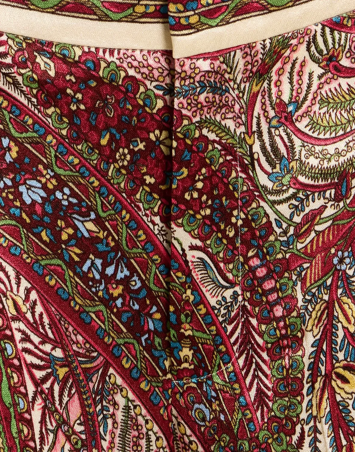 Женские широкие брюки из сатина с принтом Etro, кремовый — фото 4