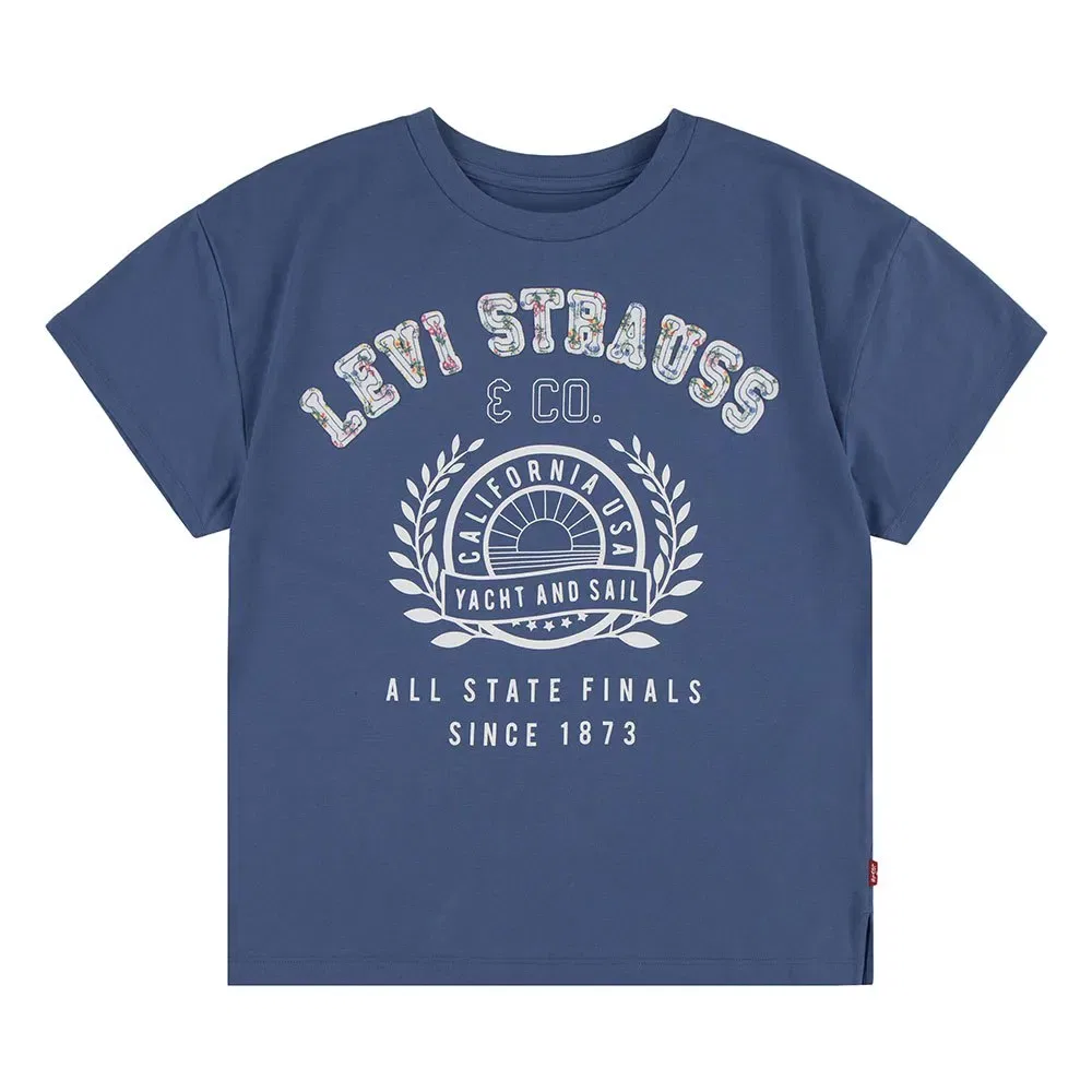 Детская футболка для девочек с принтом Collegiate Oversized Levi's, Blue