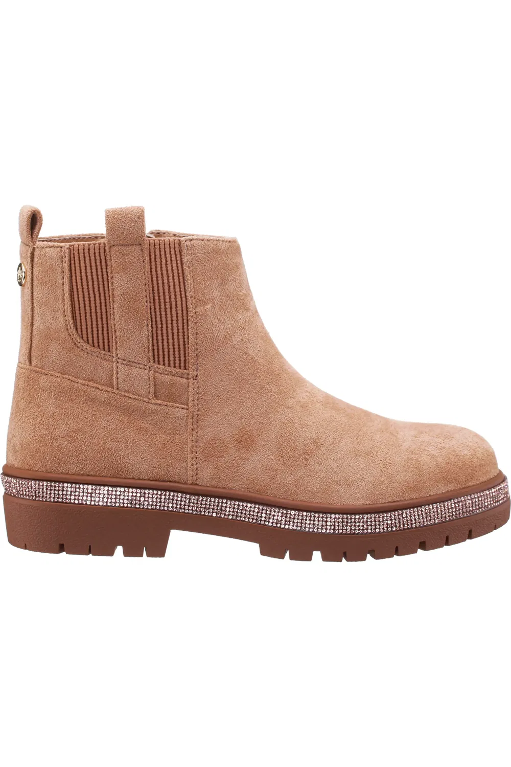 Детские ботинки на платформе с кристаллами Evan Nina, Tan Microsuede — фото 3