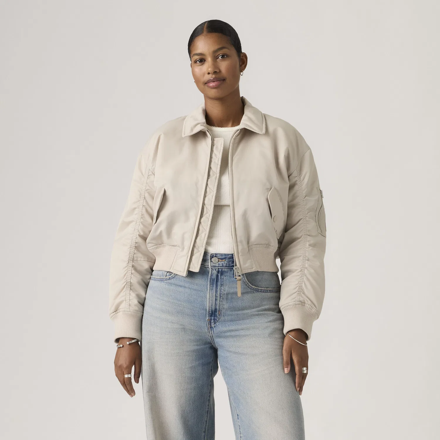 Укороченная куртка-бомбер Bowie Levi's, Grey — фото 3