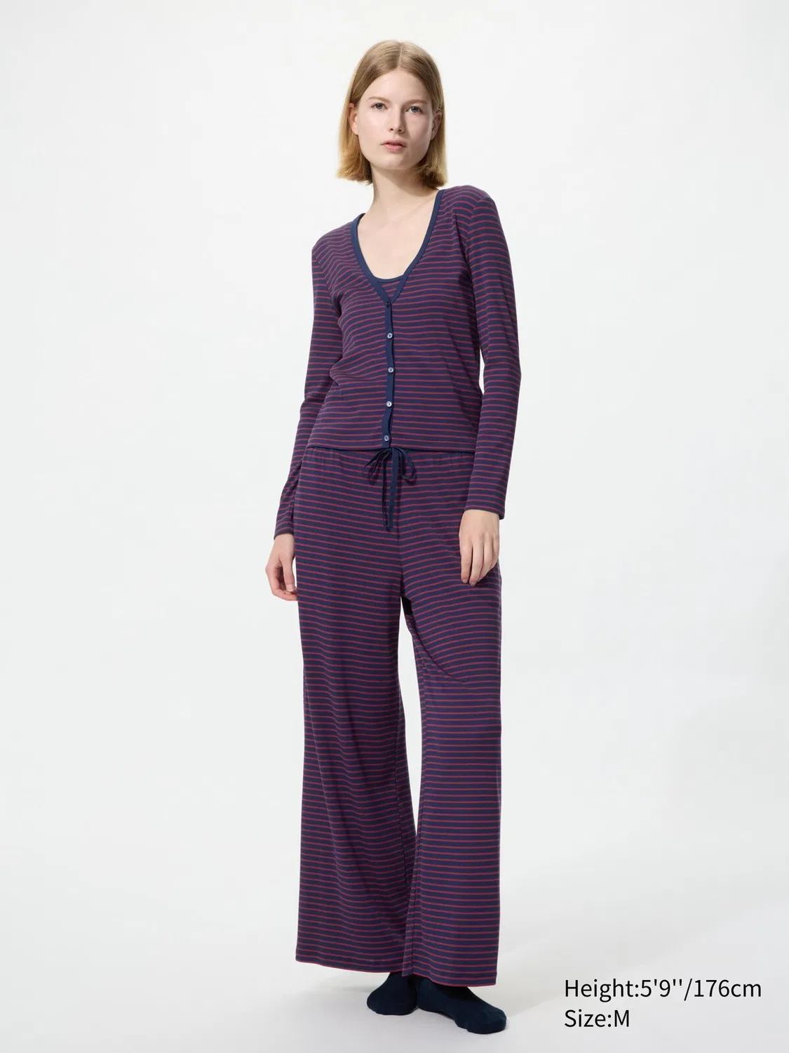 Брюки Uniqlo, широкие, темно-синий