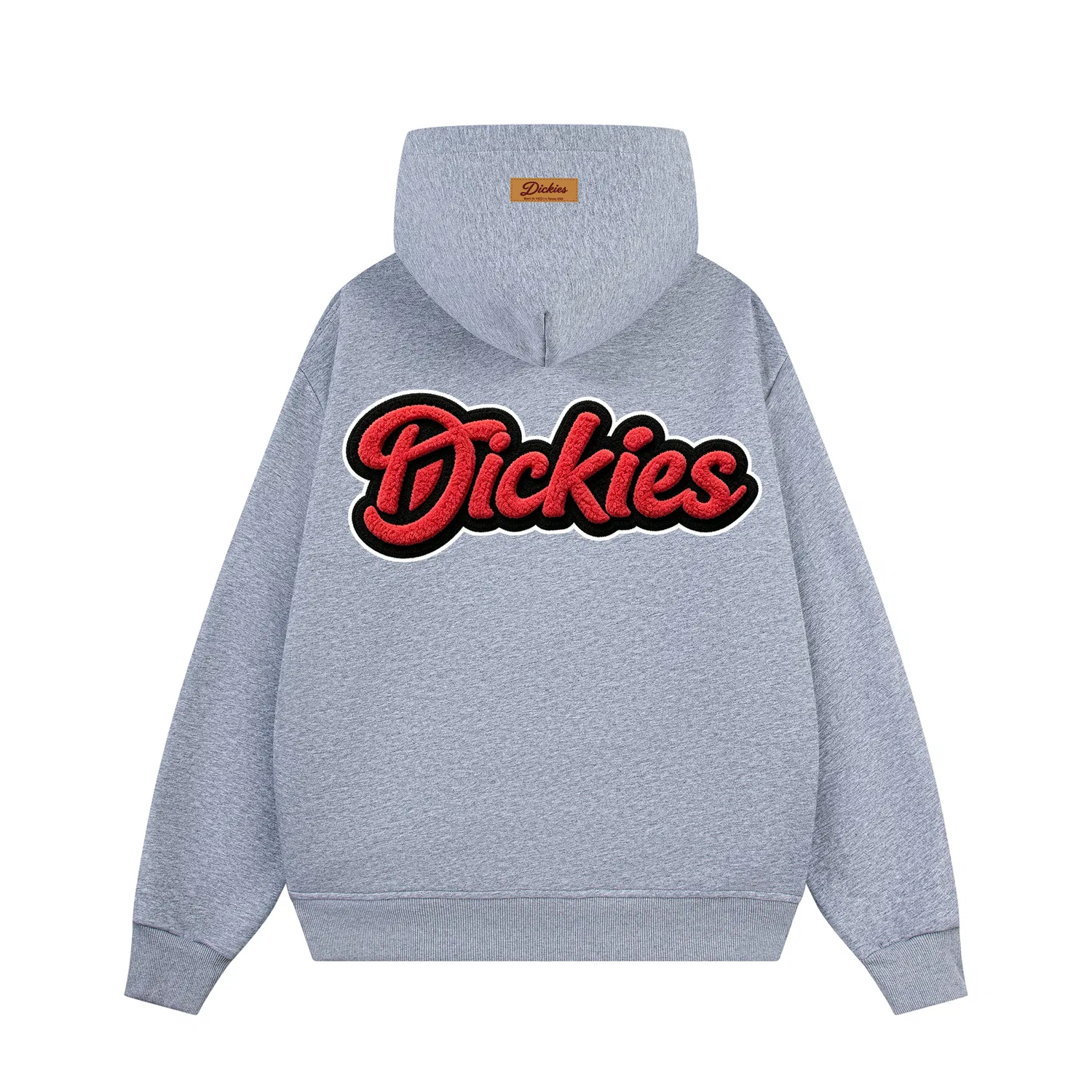 Детский свитшот с капюшоном Dickies, Heather Gray with Red Towel Embroidery