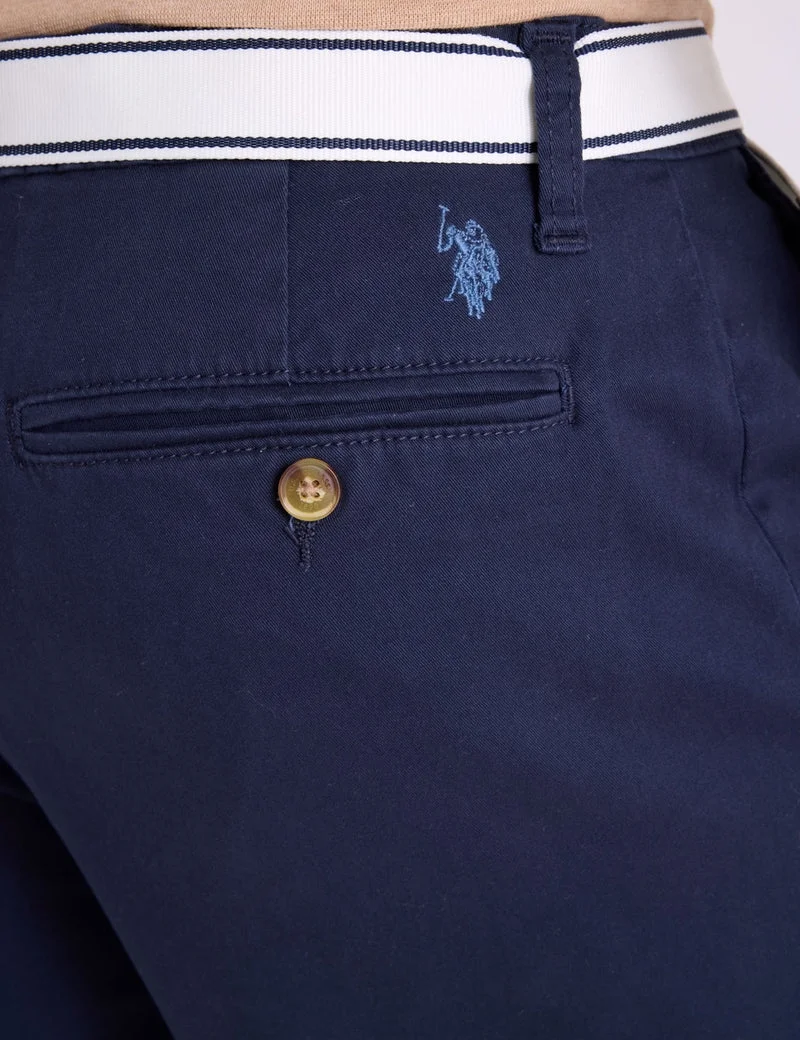 Мужские шорты U.S. Polo Assn. Hartford Belted, темно-синий — фото 4