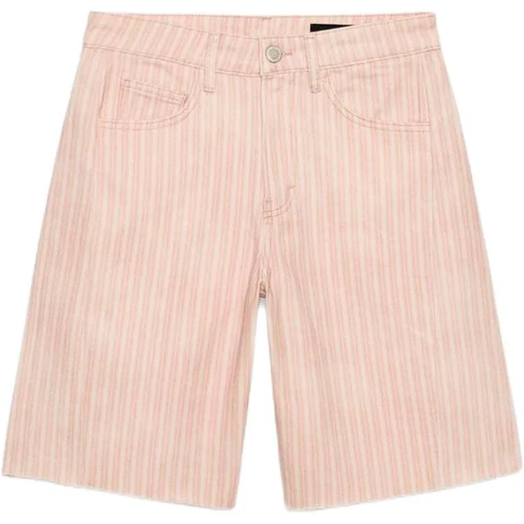 Женские джинсовые шорты с завышенной талией ZARA, Pink
