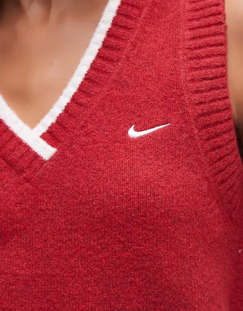 Вязаный жилет Nike, красный — фото 3