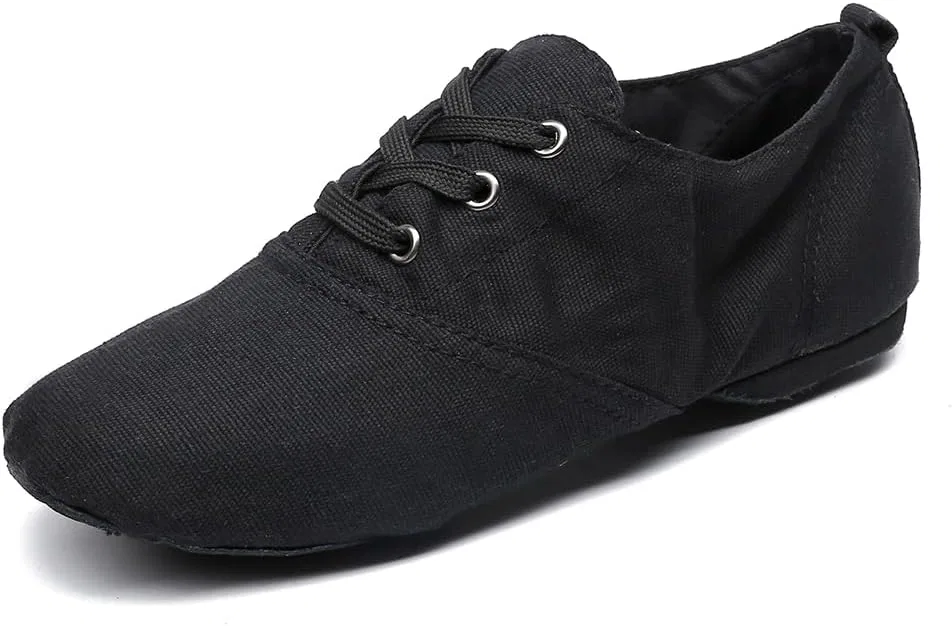 Детские джазовые ботинки для девочек на шнуровке MSMAX, Low-Top Black — фото 4