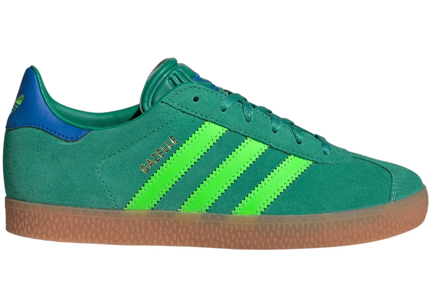 Детские кроссовки Lifestyle Adidas Gazelle, Semi Court Green Solar Green Blue Bird