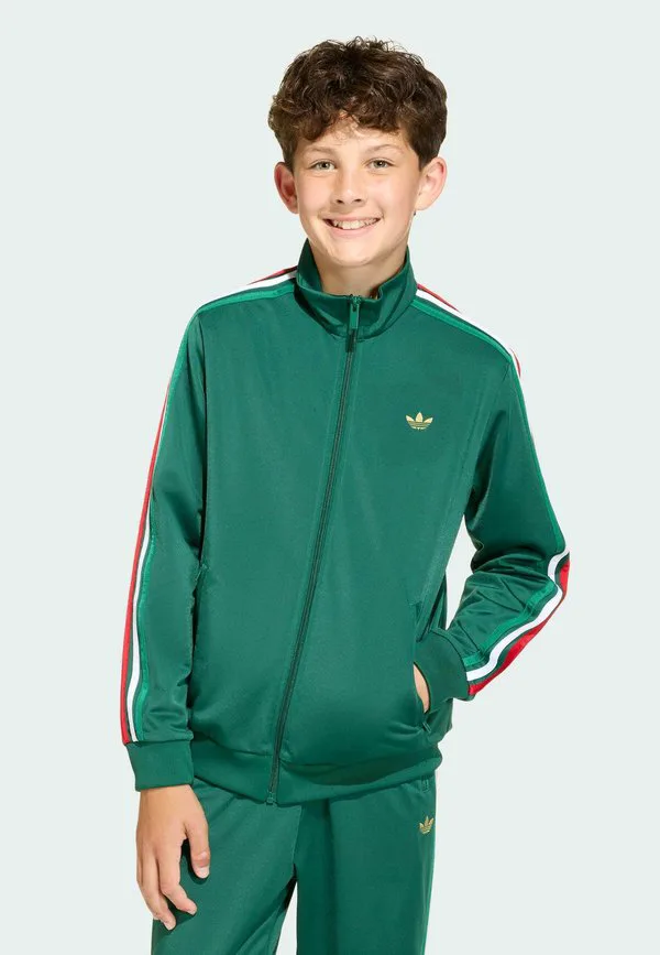 Свободная тренировочная куртка firebird для легкой атлетики Adidas Originals, Team Dark Green Dark Football Gold