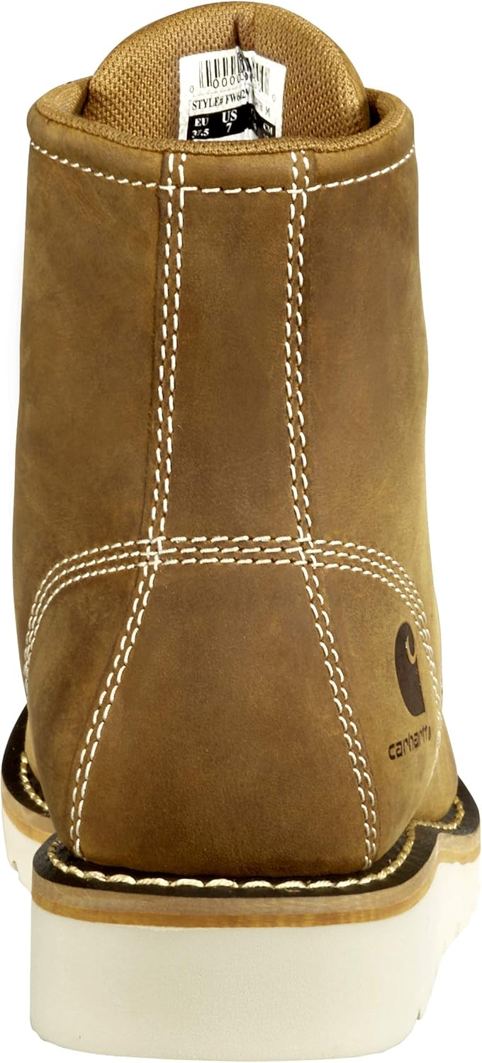 Carhartt мужские водонепроницаемые 6-дюймовые мокасины со стальным носком и клиновидной подошвой рабочие ботинки, Light Brown — фото 3