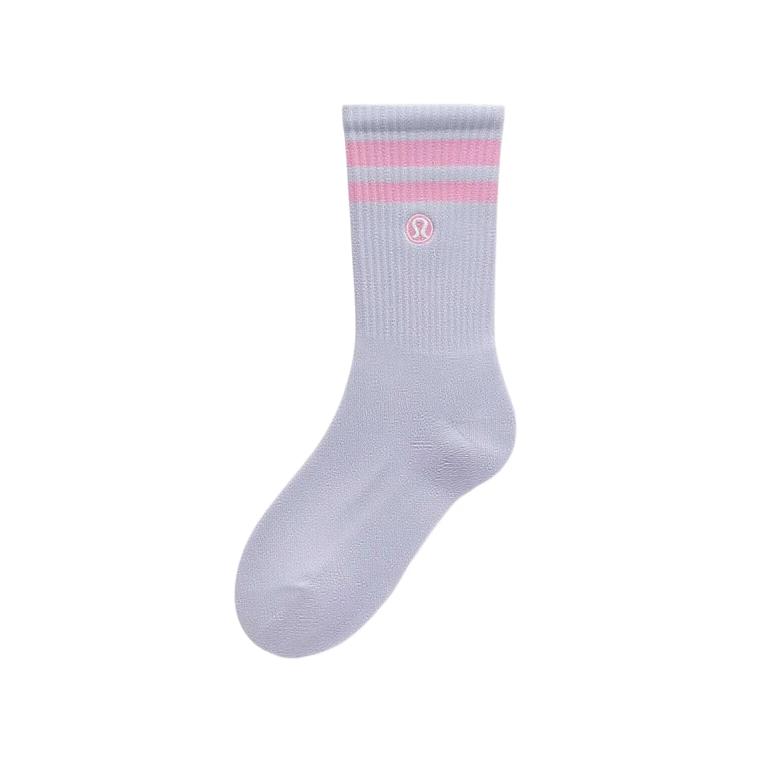 Детские носки с полосками Essential TerryToe, Lululemon, Белый/Розовый — фото 3