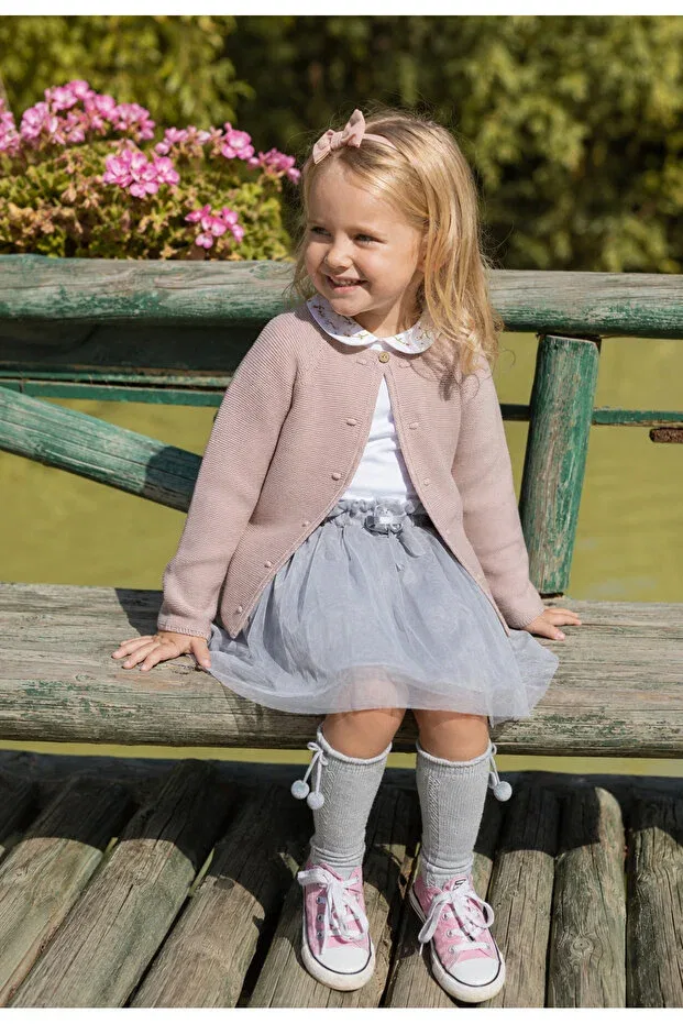 Детский кардиган для девочек органический кнопочный L L Louiou Baby Gifts, Rose Pink