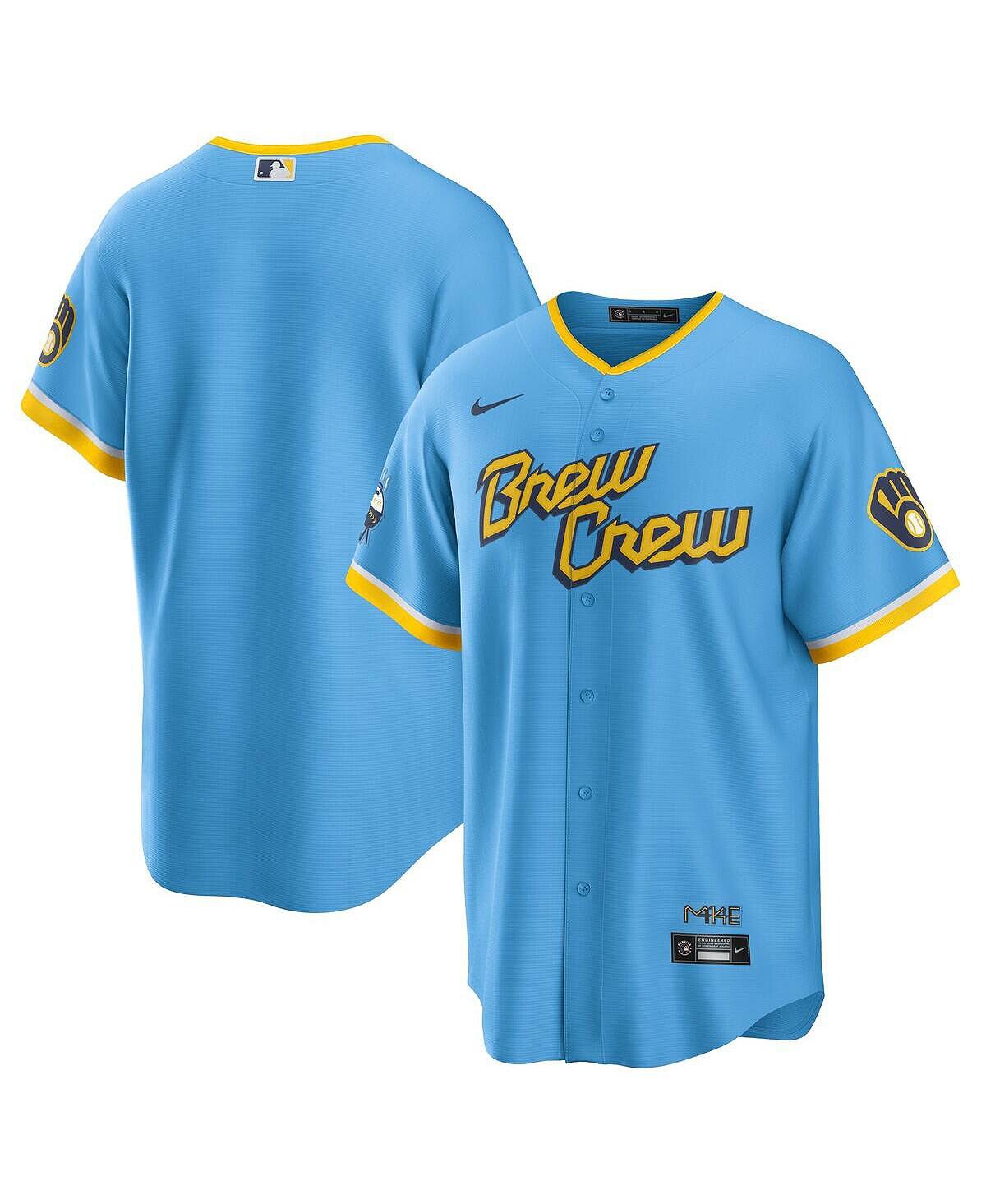 

Мужская спортивная майка синего цвета milwaukee brewers 2022 city connect team replica team Nike, синий