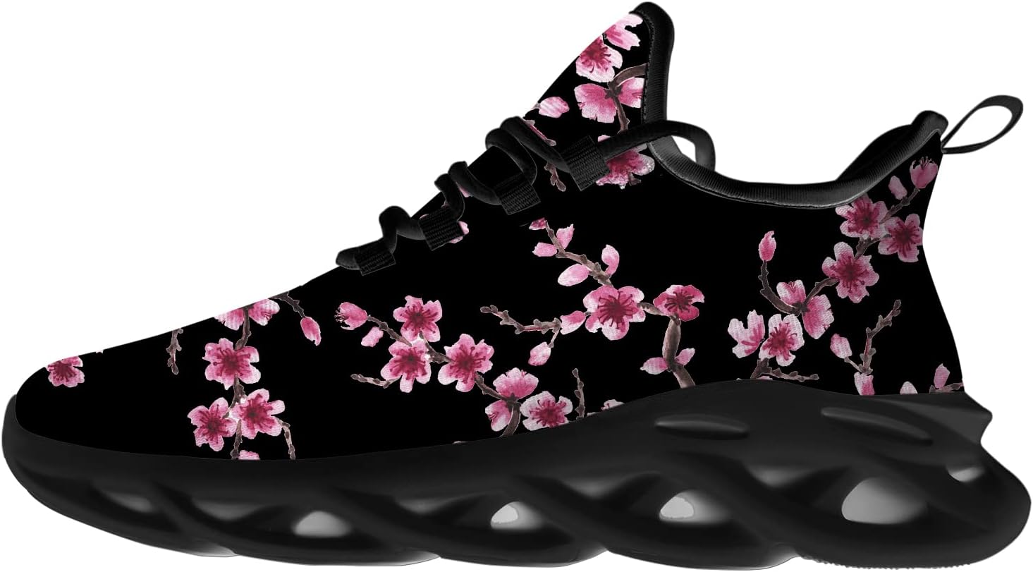 

Кроссовки с цветами сакуры для женщин и мужчин, для бега по дороге, прогулок и тенниса, подарочные обувь для него и для нее Ciadoon, Multicolor