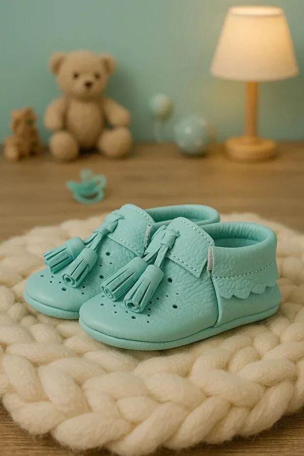 Детские пинетки для мальчиков с кисточками Peppa Hapshoe, Green