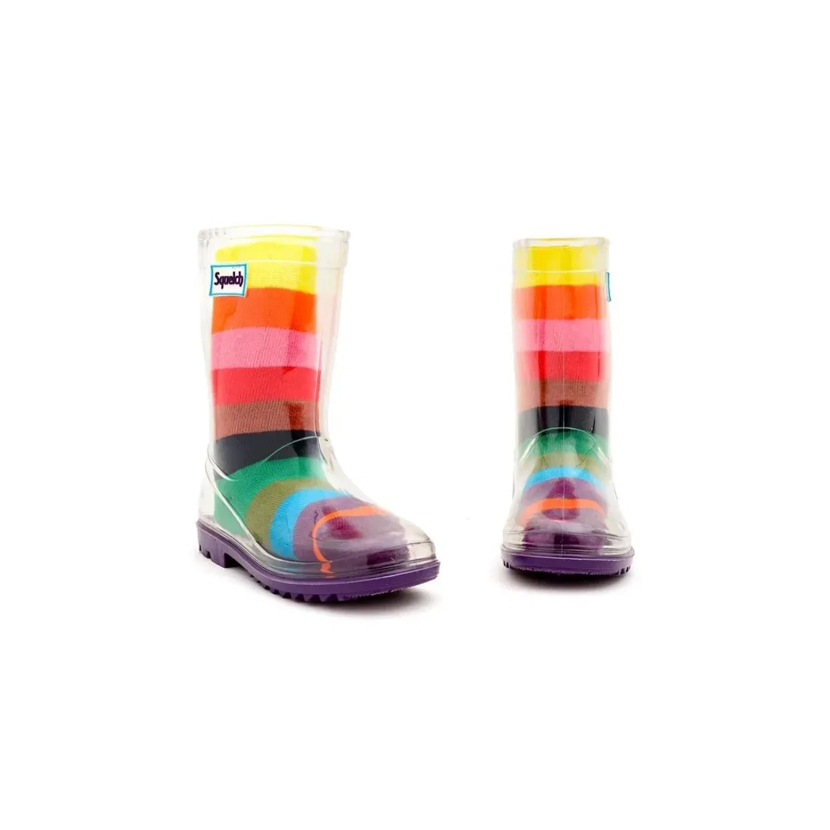 Детские носки для резиновых сапог с радужными полосками Squelch Wellies, Multi — фото 2