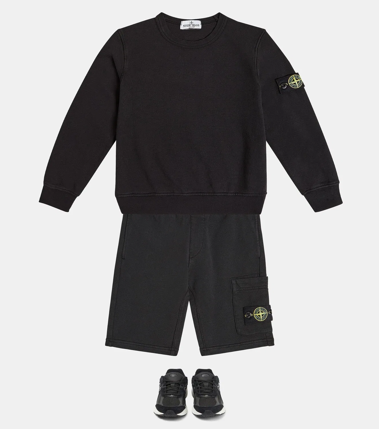 Толстовка хлопковая Stone Island Junior, черный — фото 2