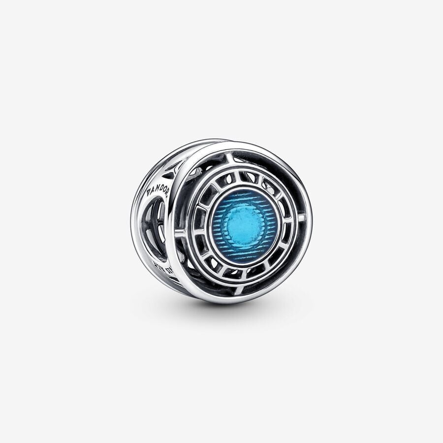 

Шарм Pandora Marvel The Avengers Iron Man Arc Reactor, серебро/голубой