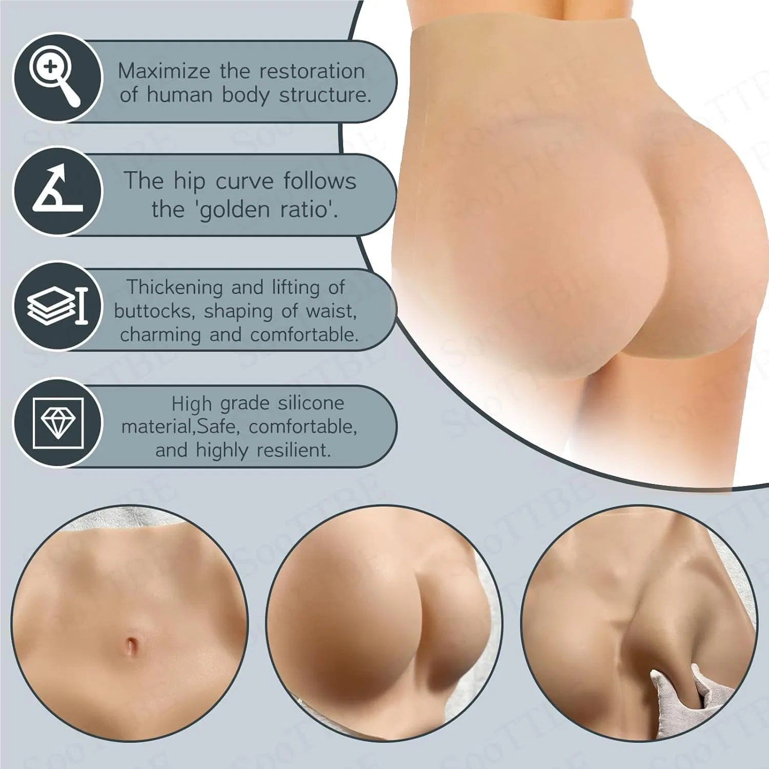 Силиконовые трусы для коррекции ягодиц, Push-Up, Generic, Colour 2 — фото 2