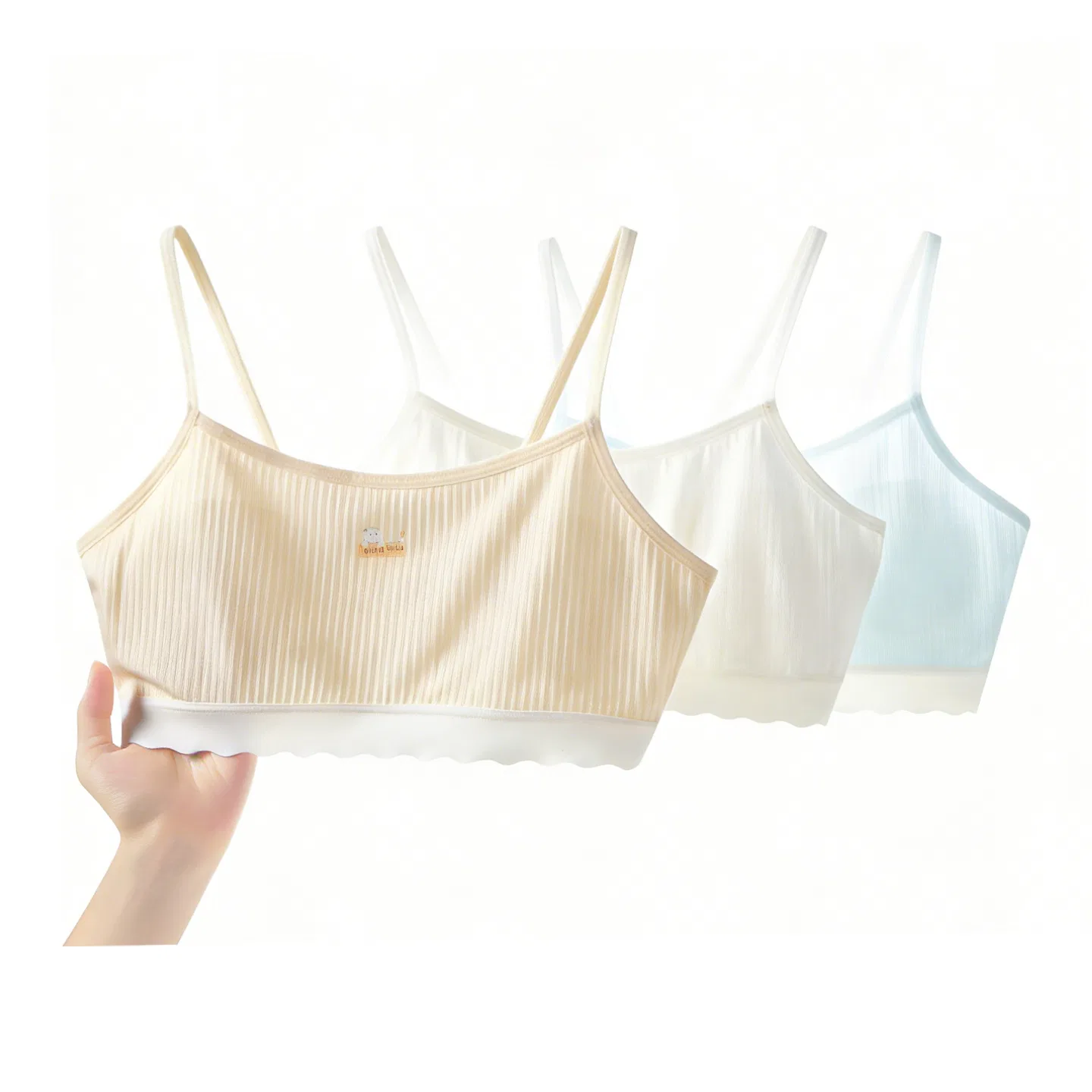 Детский топ-майка для девочек без швов Red bean, Ivory — фото 3