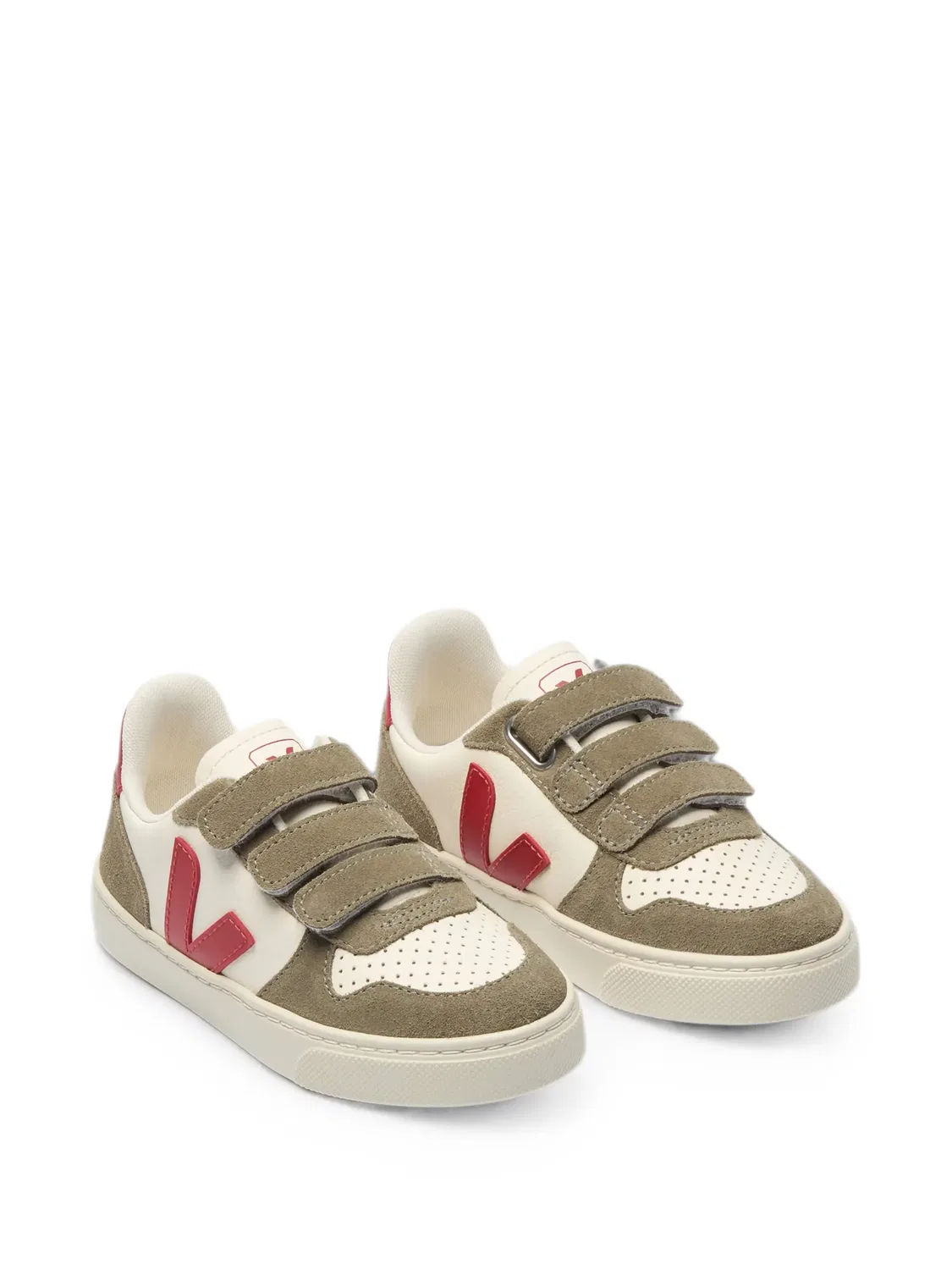 Кроссовки V-10 на липучках Veja Kids, нейтральные цвета — фото 3
