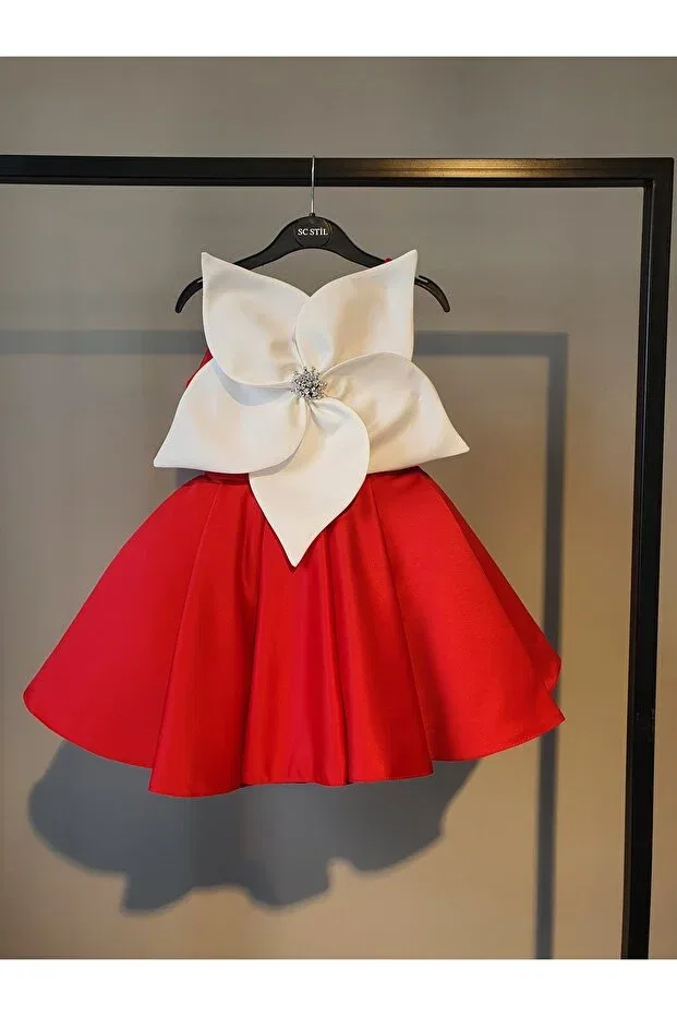 Детское платье для девочек хлопковое Red orchid dress Scstil, Red
