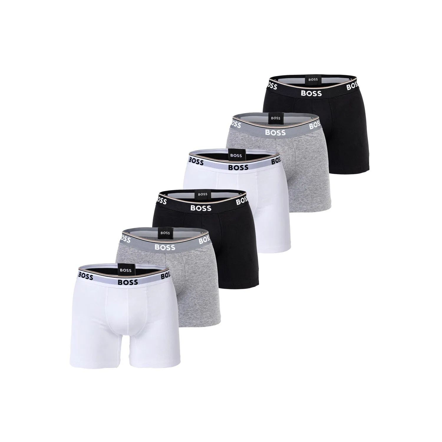 Мужские боксеры с логотипом BOSS, White/Grey/Black